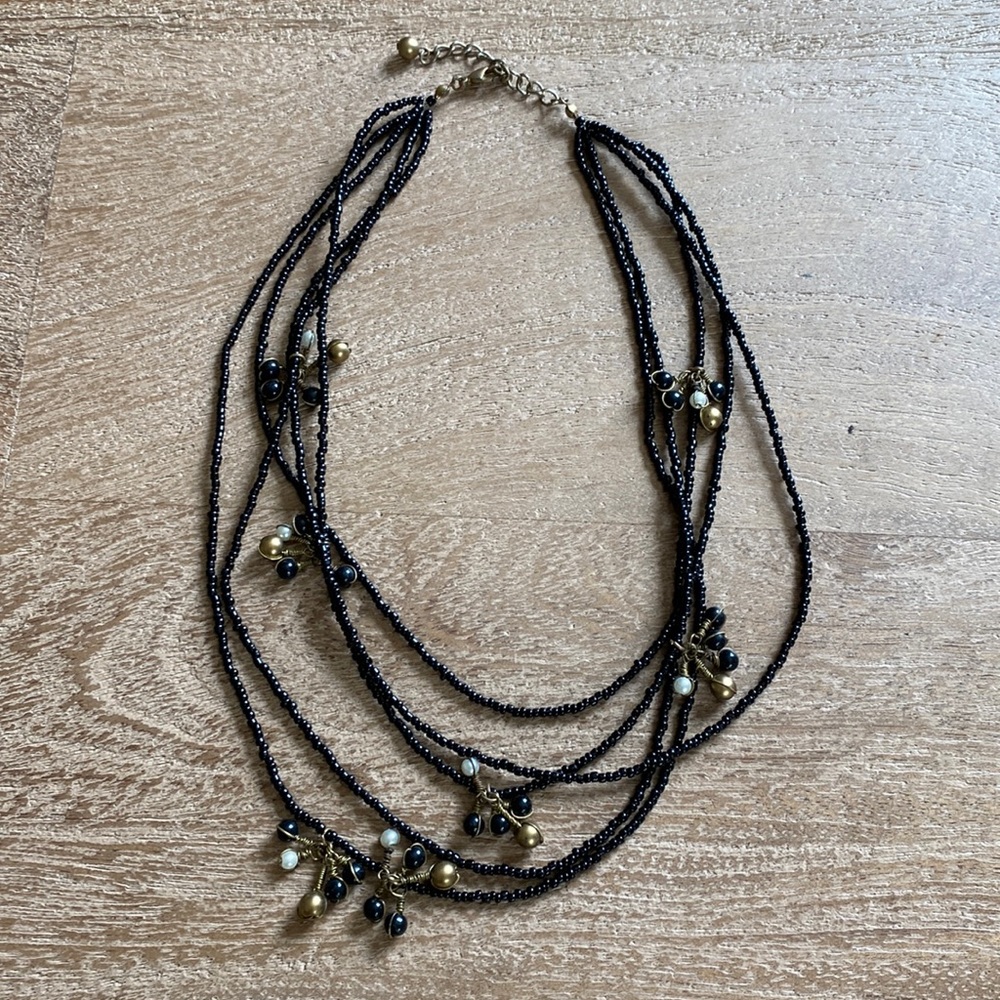 Black beaded necklace